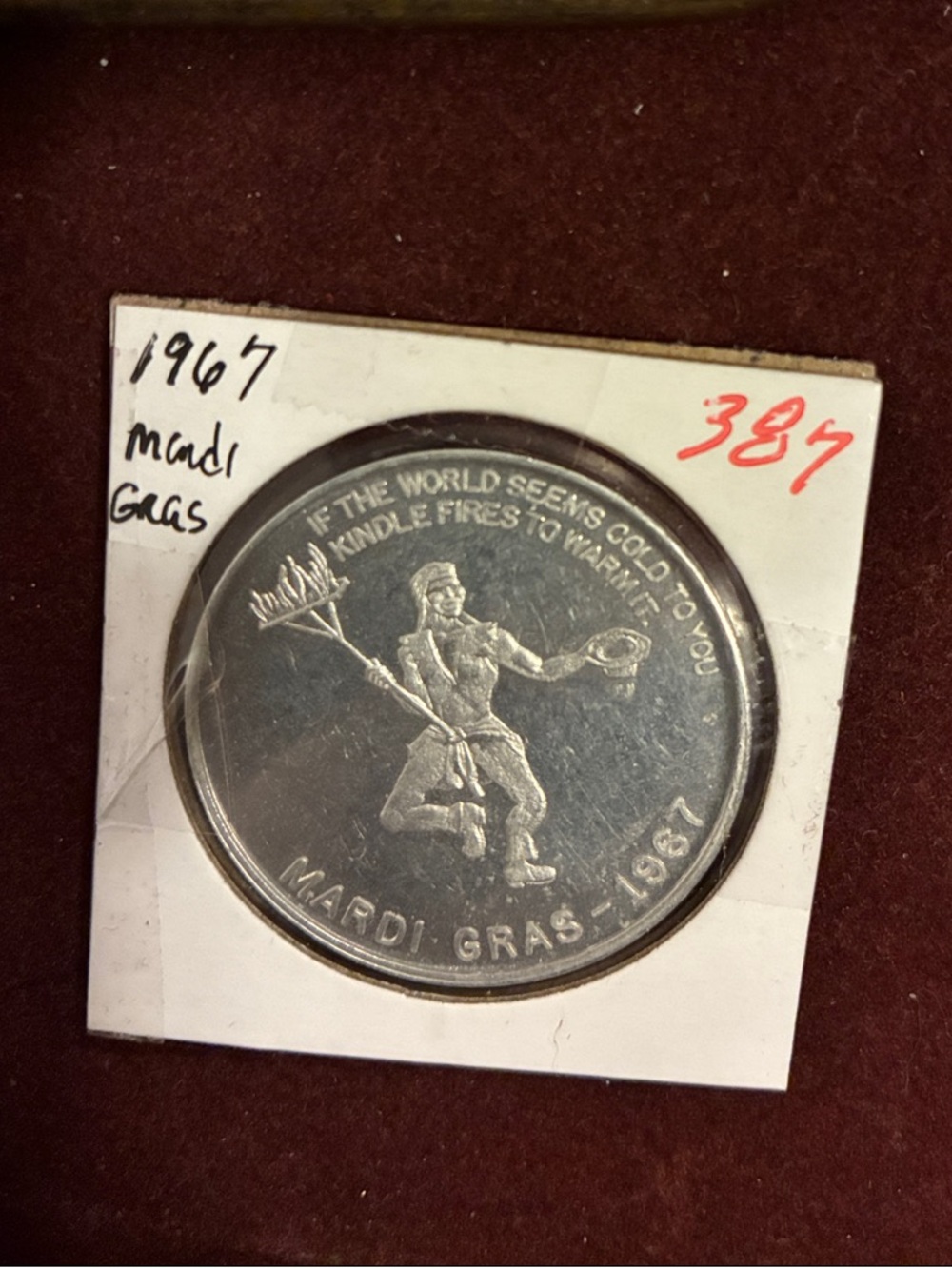 1967 Mardi Gras Commemorative Silver-Tone Medal